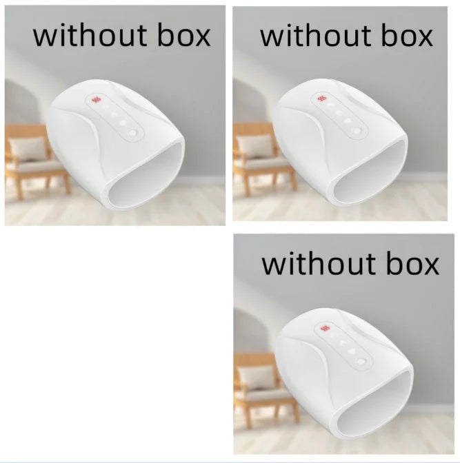 Electric mouse hand massage instrument with heating function, white colour, compact size 24x13cm