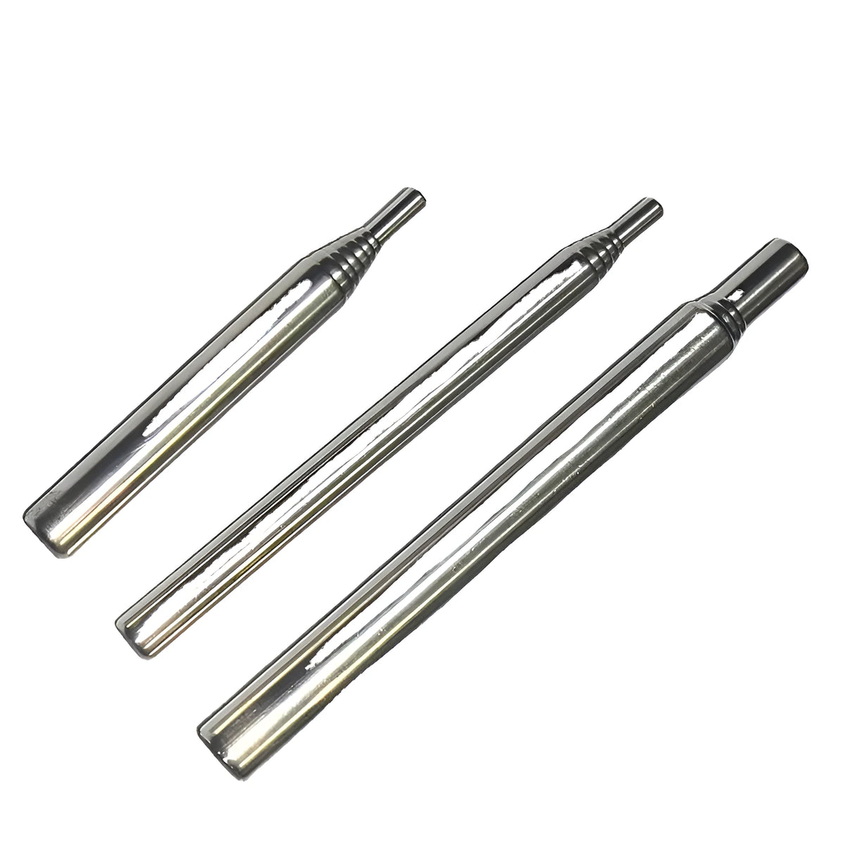 Stainless steel outdoor fire blowing stick on a picnic table with camping gear