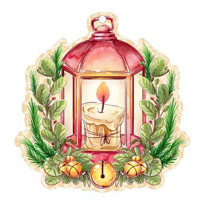 A charming acrylic car-shaped ornament with vibrant colors and a reflective finish, perfect for Christmas decor.