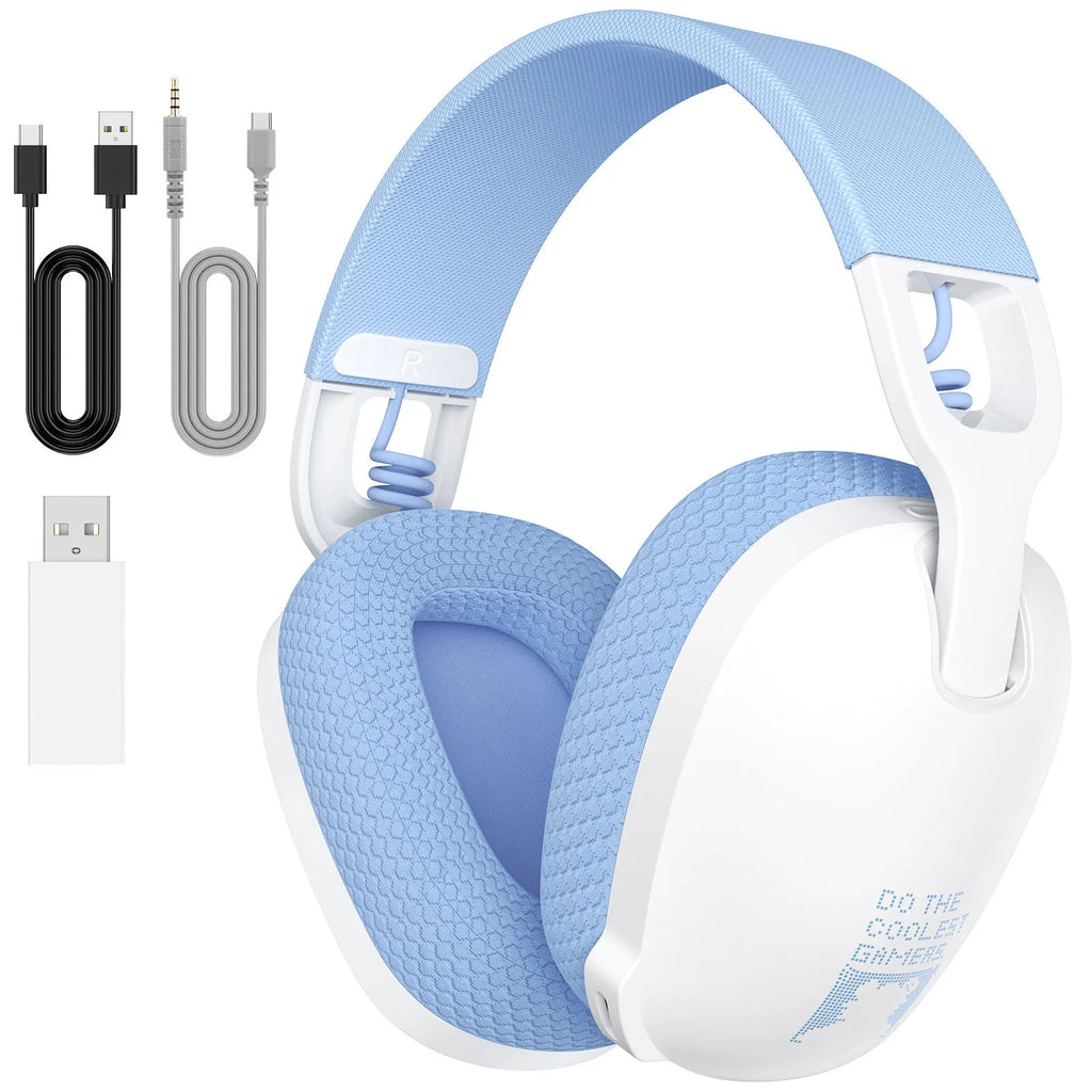 Wireless gaming headset in black colour with head-mounted design and ear cushions