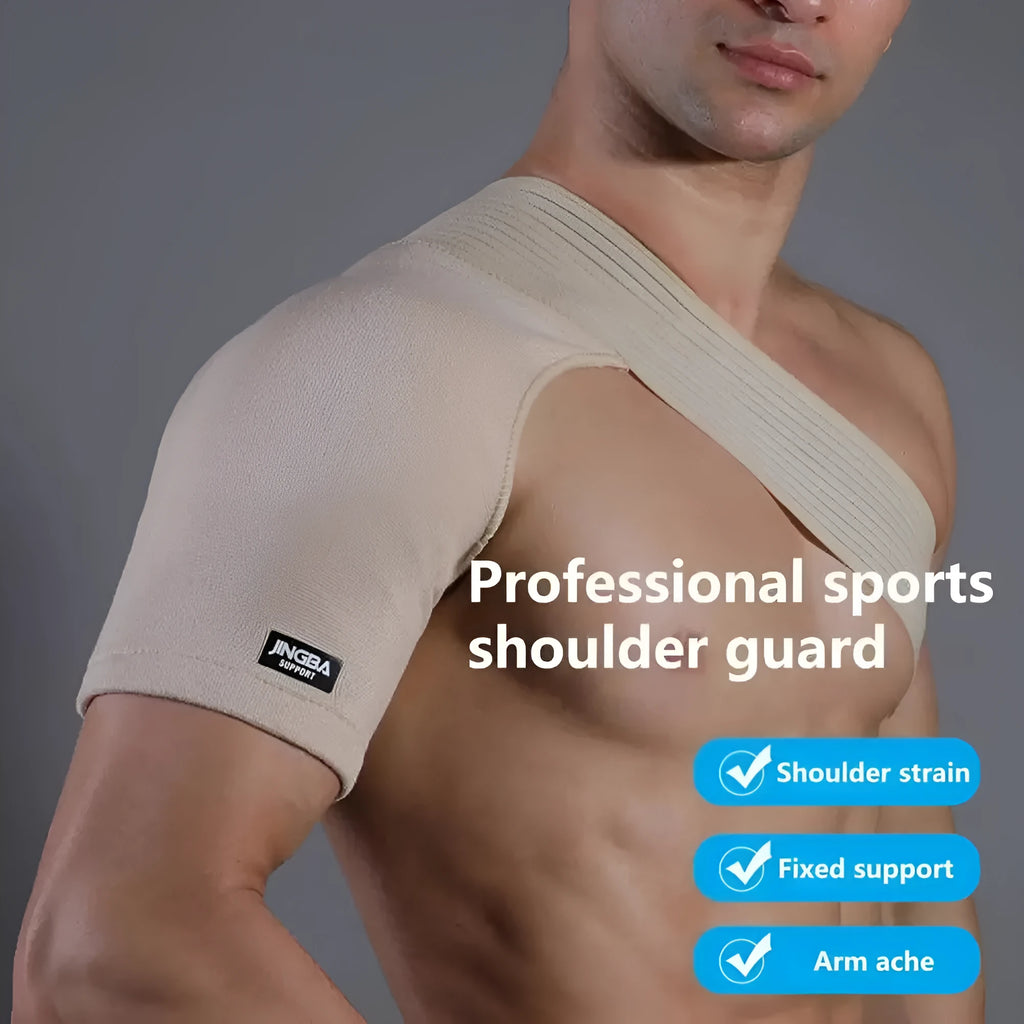 Adjustable skin tone one-shoulder protective sports strap for weightlifting and multi-sport use