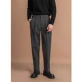 Men's straight leg trousers in polyester fabric available in four colours for winter business casual wear