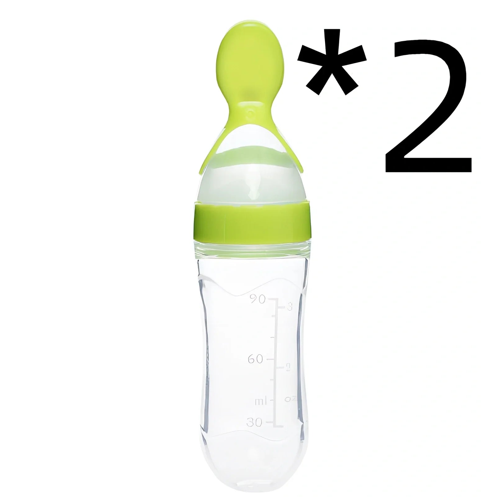 Blue baby spoon bottle feeder, 120ml capacity, food-grade silicone and PP, for 3 months semi-liquid feeding