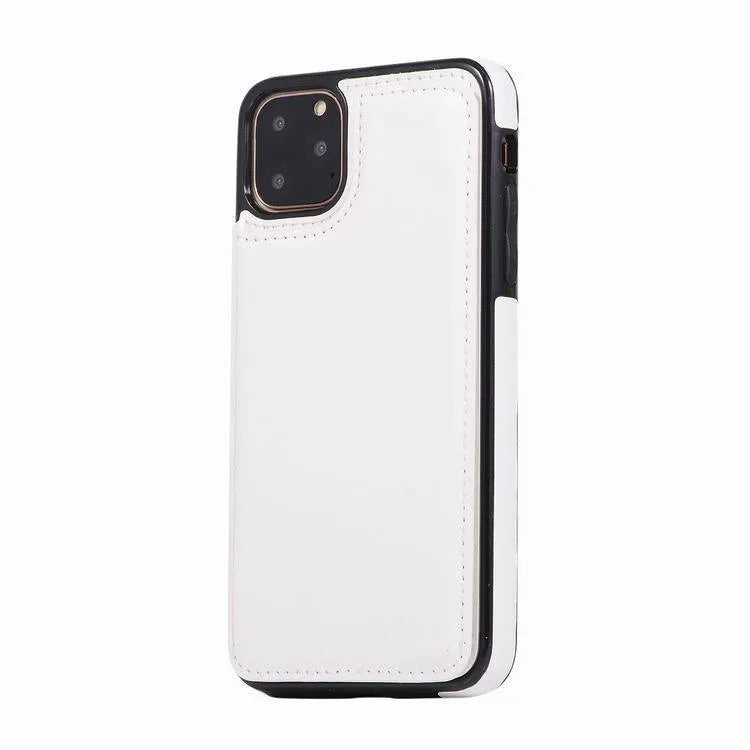 Crazy horse pattern double buckle bracket holster phone case for iPhone 13 Pro Max in brown colour