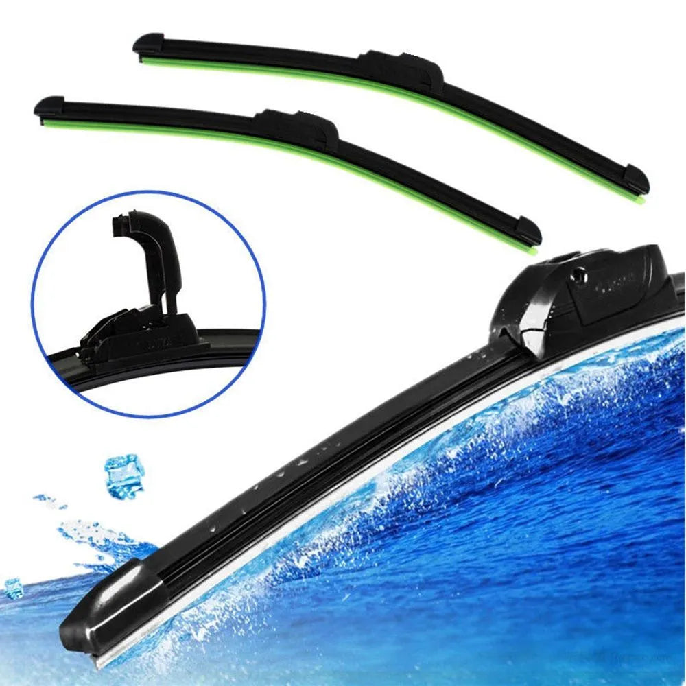 Universal boneless car wiper blade CLL78 in black on windscreen