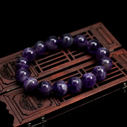 Natural Fantasy Amethyst Bracelet with adjustable string and vibrant amethyst beads