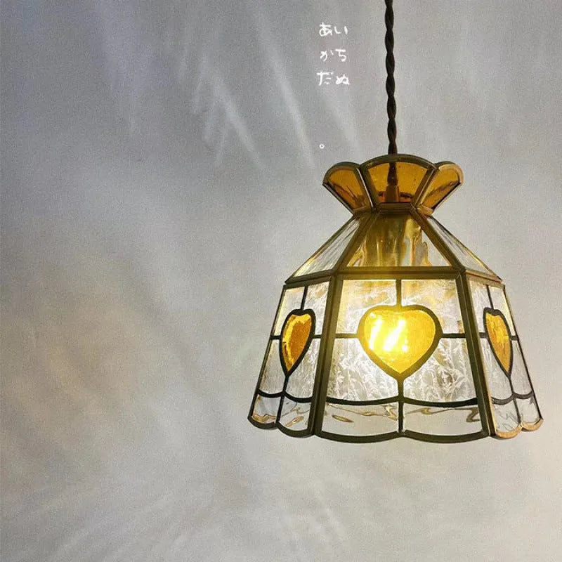 American retro style brass small droplight for bedroom or dining room with love crown light colour