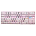 Pink cartoon design MOA profile mechanical keyboard keycaps showing print on top and sides