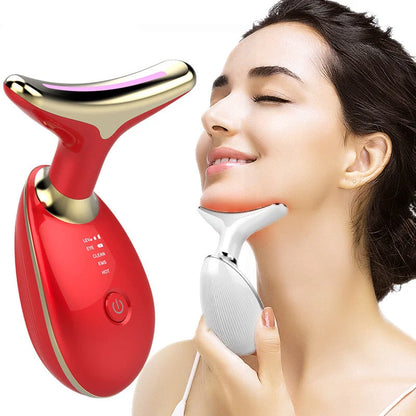 EMS Thermal Neck Massager with LED therapy for wrinkle reduction and skin tightening