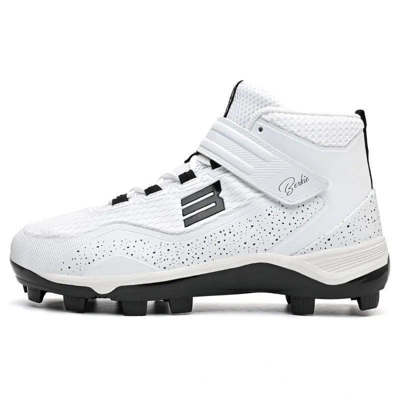 Black and white velcro training sneakers with wear-resistant rubber outsole and superfine mesh upper