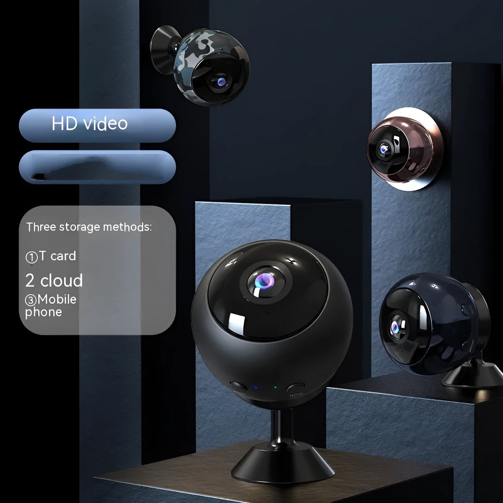 White or black 1080p wireless WiFi surveillance camera with ABS housing and a 3.6mm lens.