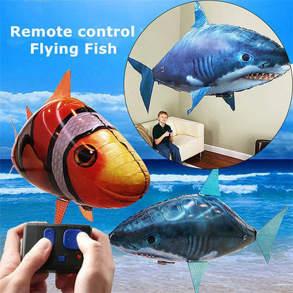 Remote control flying shark toy with lifelike movements for indoor play