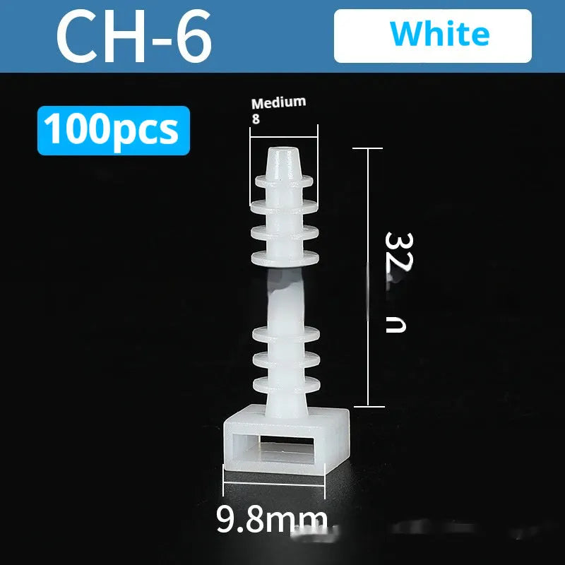 Nylon binding belt holder screw type gecko style wall fixing clip black line clamp CH-6 6mm beam diameter