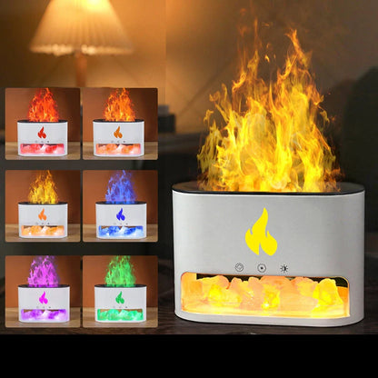 Flame Humidifier with 3D simulation flame and aromatherapy function