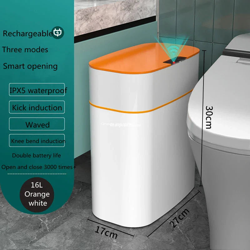 Hands-Free Automatic Trash Can with Odor Control and UV Sterilization for Kitchen, Bathroom, and Office Use