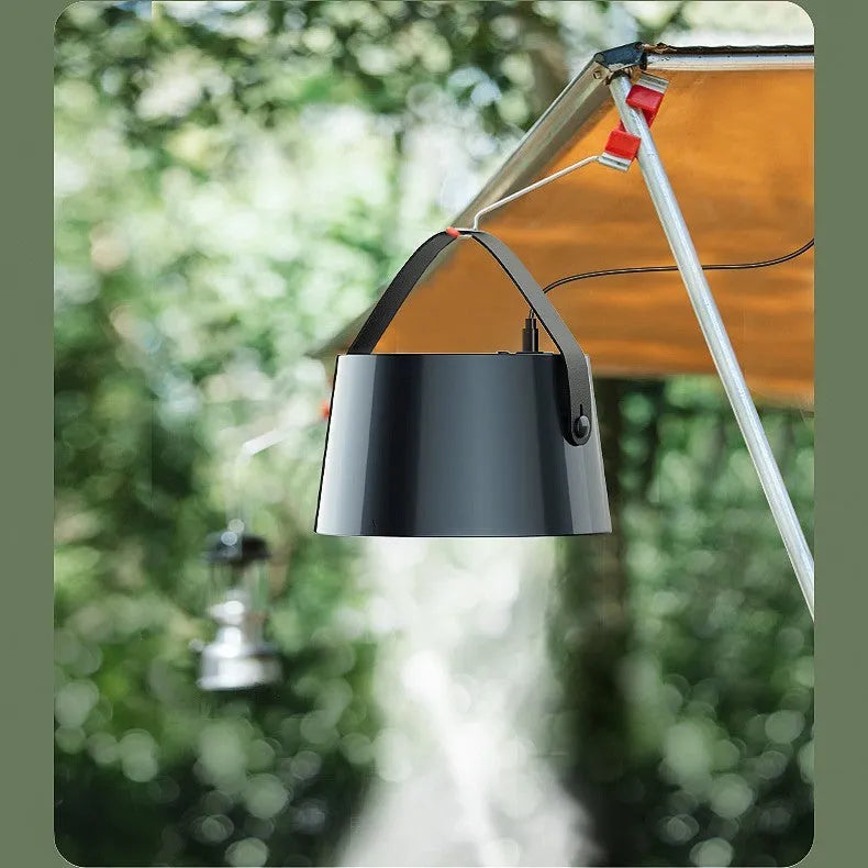 Milky white portable desktop kitchen extractor fan with tripod and USB cable