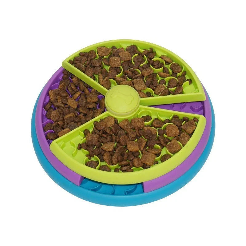 3-layer rotating puzzle pet slow feeder for cats and dogs