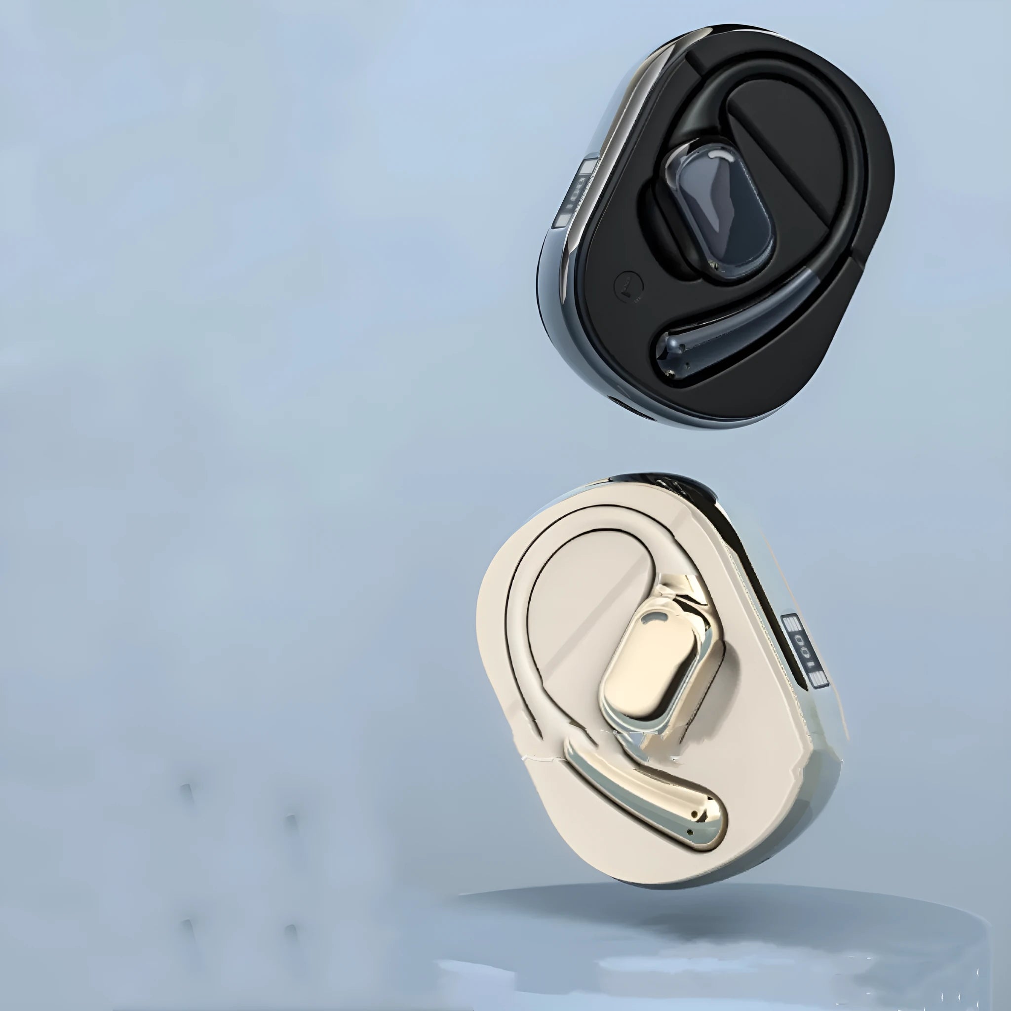 Wireless Bluetooth translation headphones open ear-mounted in OWS Black with touch controls