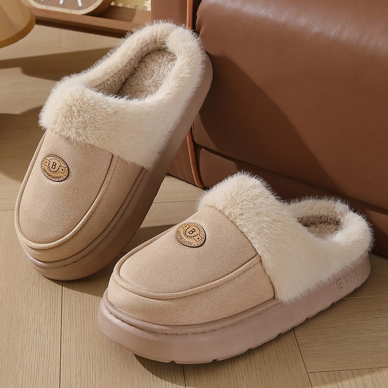 Cozy plush slippers for men in a variety of colors, featuring premium suede upper and rubber non-slip sole for indoor comfort and style