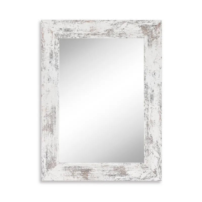 Little white wall-mounted dressing mirror with modern pastoral style and retro Chinese design elements