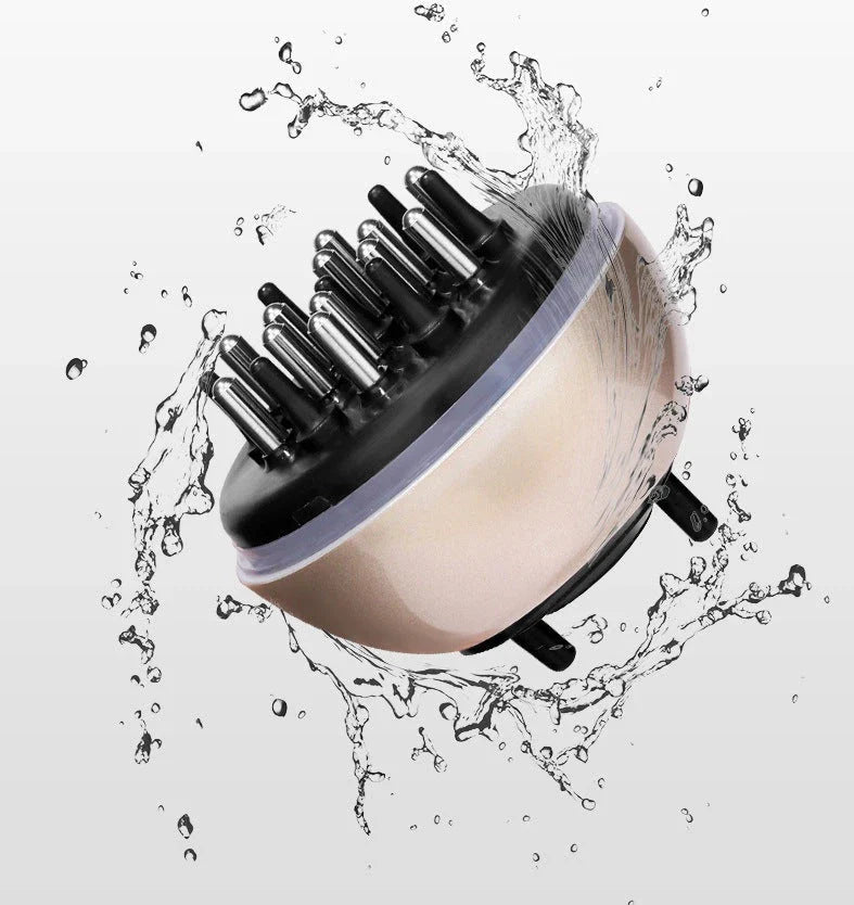 Advanced hair growth comb with flexible bristles and liquid applicator for nourishing scalp and stimulating hair follicles