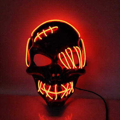 Scary one-eyed pirate mask with glowing LED lights for Halloween costume and party