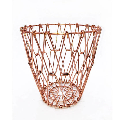 Stainless steel foldable fruit tray with Nordic design and copper finish