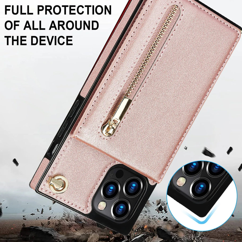 Leather and TPU mobile phone case in solid colours for Samsung and iPhone smartphones.