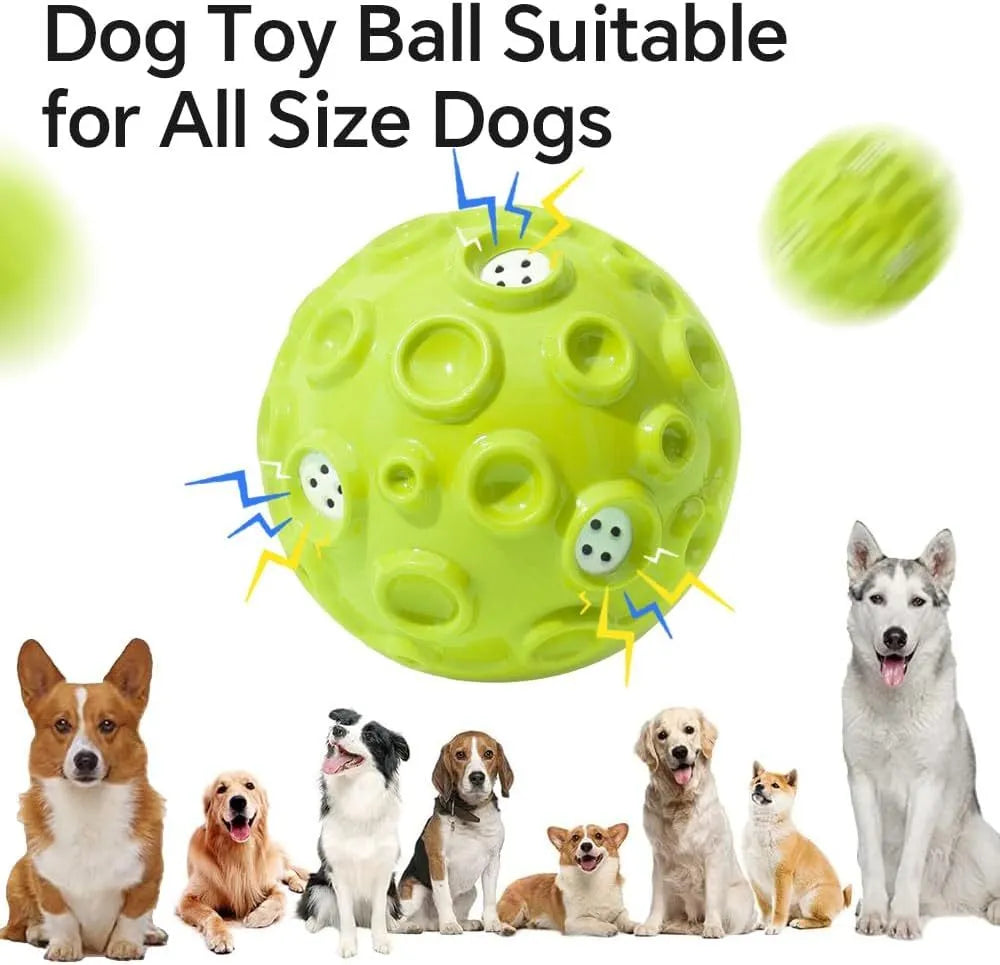 Coloured rubber dog toy ball with a bumpy surface for aggressive chewers and teeth cleaning.