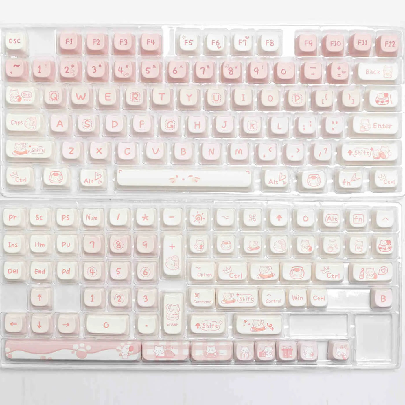 Full set of PBT keycaps for mechanical keyboard with over 98 keys excluding 7u and spacebar
