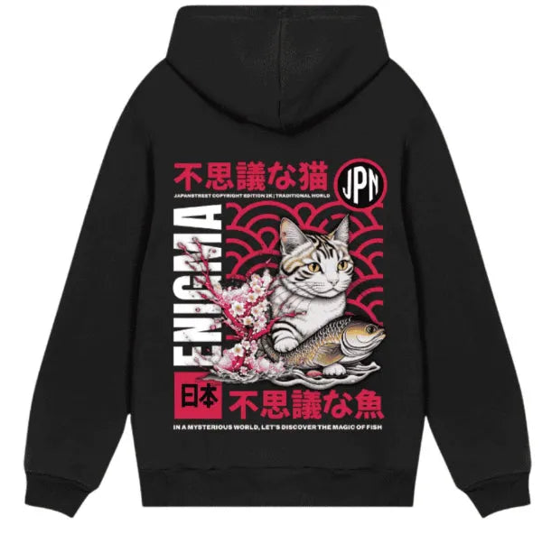 Men's heavyweight washed vintage loose pullover hoodie in black, top stitched patch pocket, polyester, autumn wear