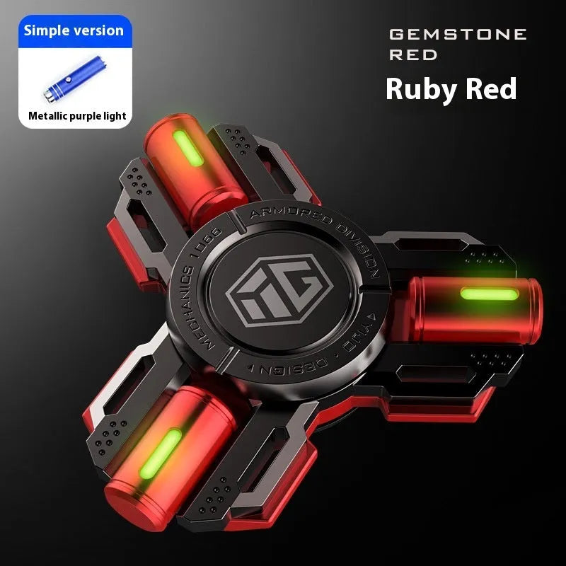 Glowing fingertip spinning top in space silver luminous edition with alloy finish