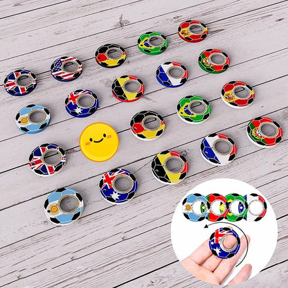 Football World Cup themed fidget spinner keychain with bottle opener for stress relief