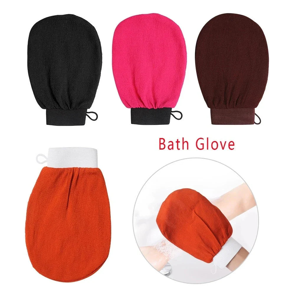 Single Layer Rayon Bath Rub Towel in various colors for gentle skin exfoliation