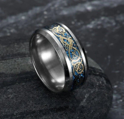 Asgard Crafted Basilisk Scale Wedding Ring in titanium steel with vintage design