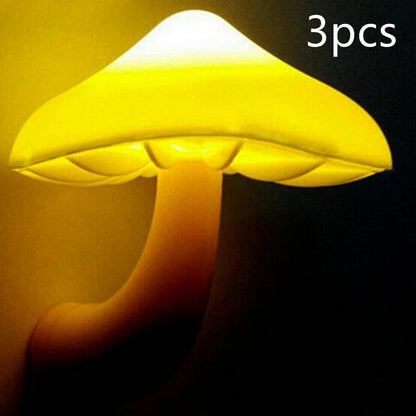 Cozy Mushroom-Shaped Night Light with Automatic Sensor for Warm, Soothing Illumination in Bedrooms and Nurseries