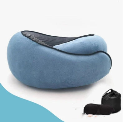 Comfortable U-Shaped Travel Neck Pillow with Memory Foam for Airplanes and Commutes