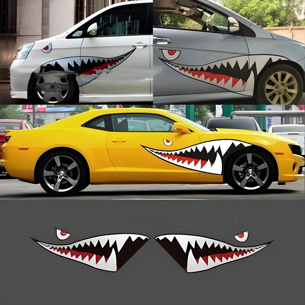 Large shark design car body sticker on PVC vinyl for vehicle decoration