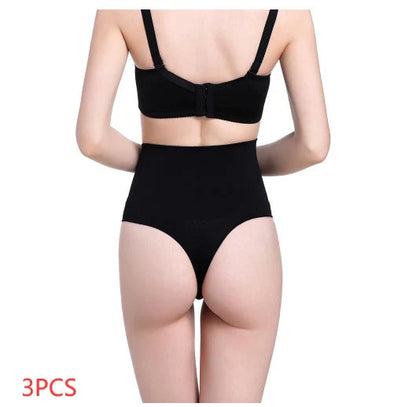 High-waist tummy control thong in assorted colours, featuring a 2-layer midsection design for shaping and support