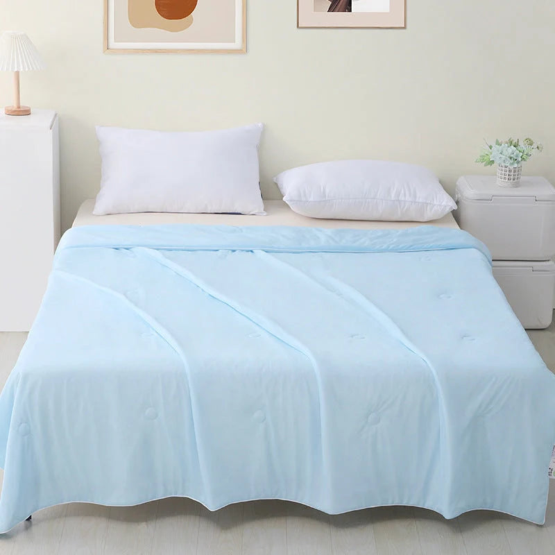 Machine washable ice silk thin quilt in various colours and sizes for cool summer nights