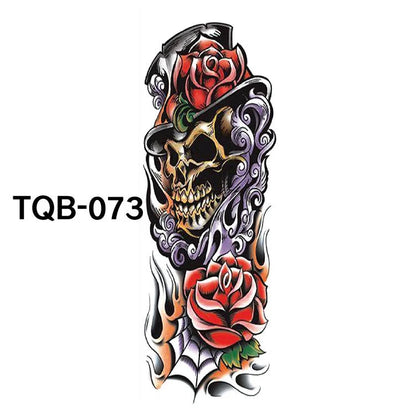 Waterproof full arm tattoo sticker with vibrant designs for temporary body art