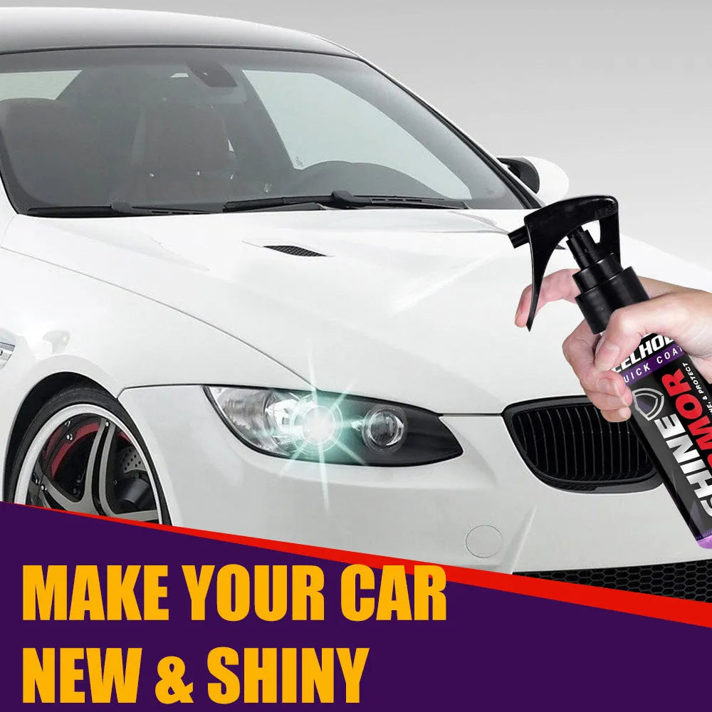 Purple car nano coating spray bottle in 30ml and 100ml sizes for vehicle paint maintenance.