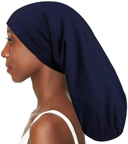 Women's adjustable satin-lined nightcap in various colours for hair protection
