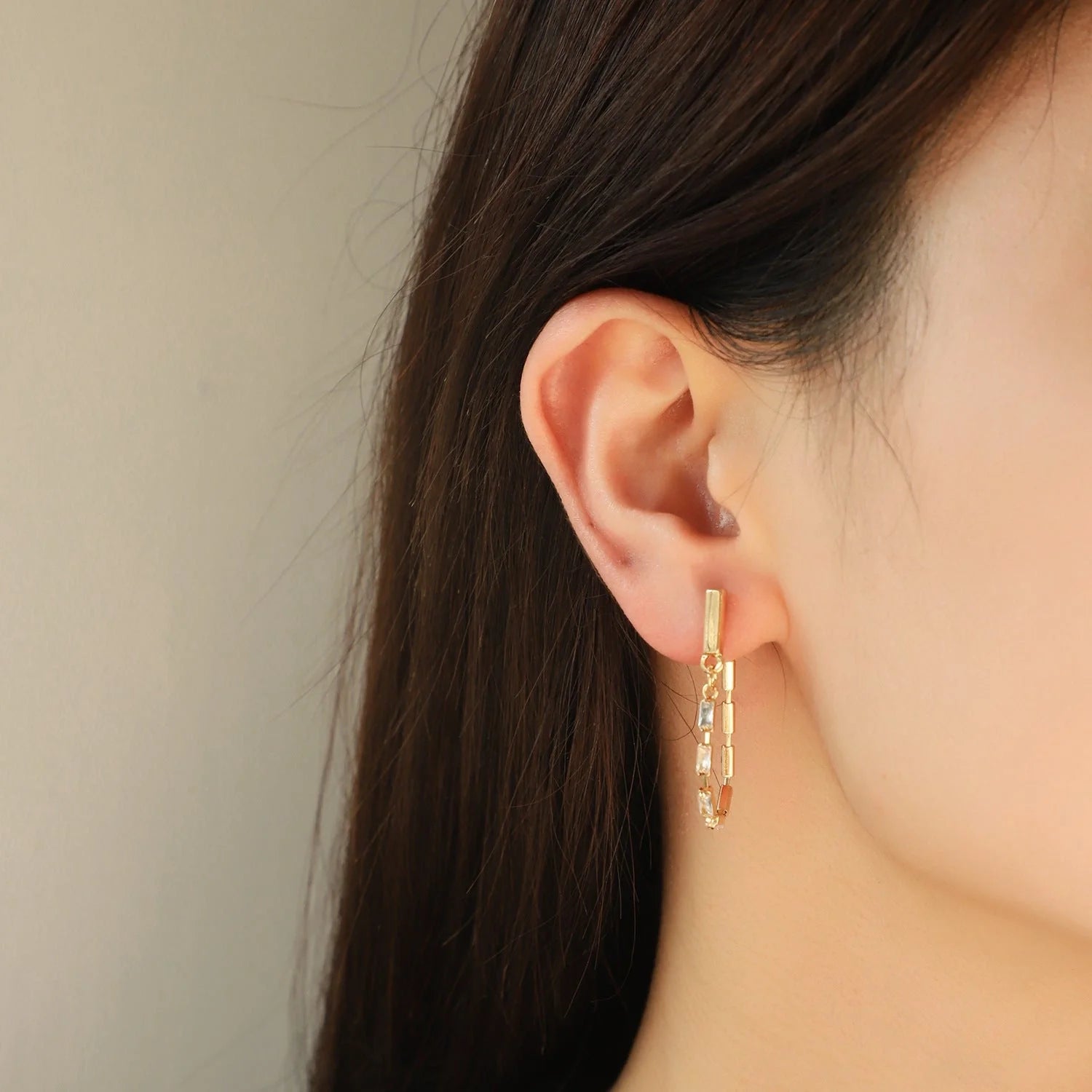 European and American style flat snake twin necklace set for women with matching earrings