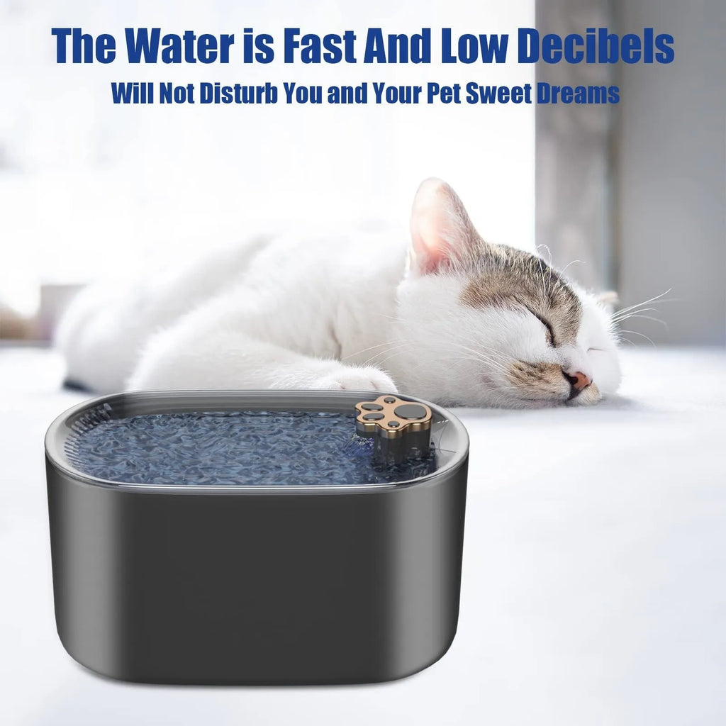Berlin blue pet water fountain with 3 litre capacity, quiet pump, and triple filter for cats and dogs