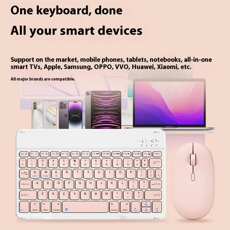 Bluetooth wireless keyboard for tablets in elegant white colour with USB-C charging cable