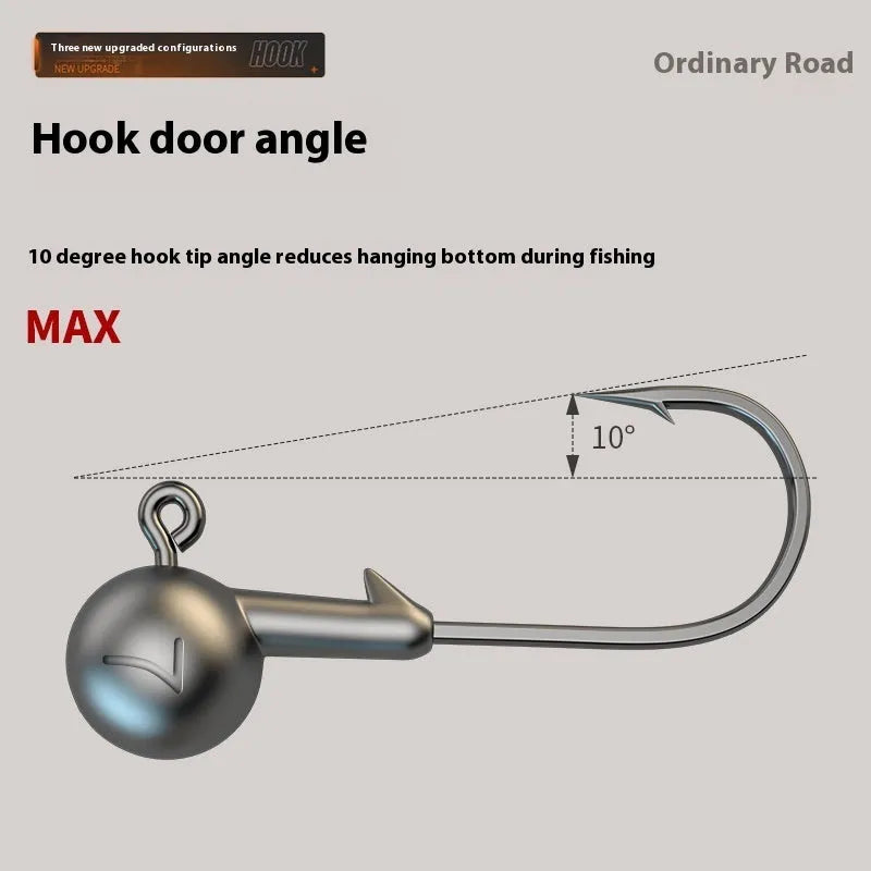 Set of 50 primary colour barbed jig hooks with 7g weight and enhanced construction