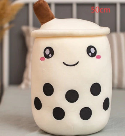 Strawberry Milk Tea Plush Boba Cup Toy in various colours and sizes