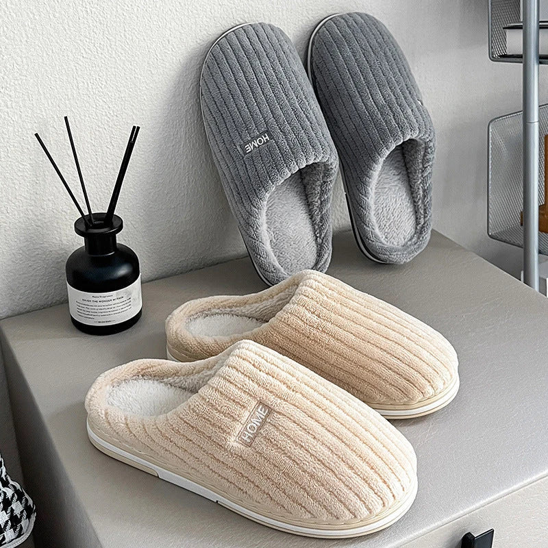 Cozy plush slippers with soft lining and non-slip outsole for indoor and light outdoor use