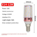 E14 screw base 12W LED corn light bulb showing 60 yellow LED beads.